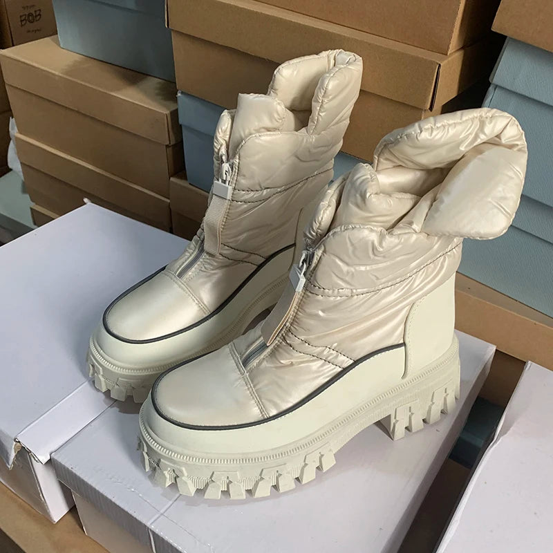 2024 Winter Snow Boots Women Plus Velvet Thickened Cold-resistant Warm Cotton Shoes Waterproof Non-slip Thick Sole