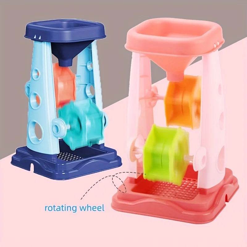 Beach Toy Set for Kids Sand Wheel Sand Bucket Scooter Shovel Rake Sailboat Hourglass Cute Molds Summer Outdoor Sandbox Sand Toys - AIAZ