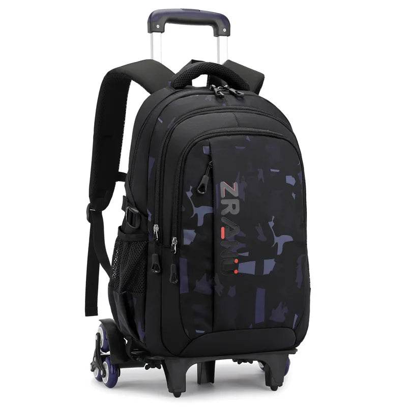 School Rolling backpack bag School Bags with wheels Student wheeled Backpacks for boys Children School Trolley Bag Waterproof - AIAZ