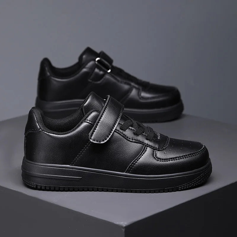 Black Children Shoes Boys Sneaker 6 To 12 Years 2024 New School Leather Kids Casual Sneaker Tennis Sports Shoes for Boy