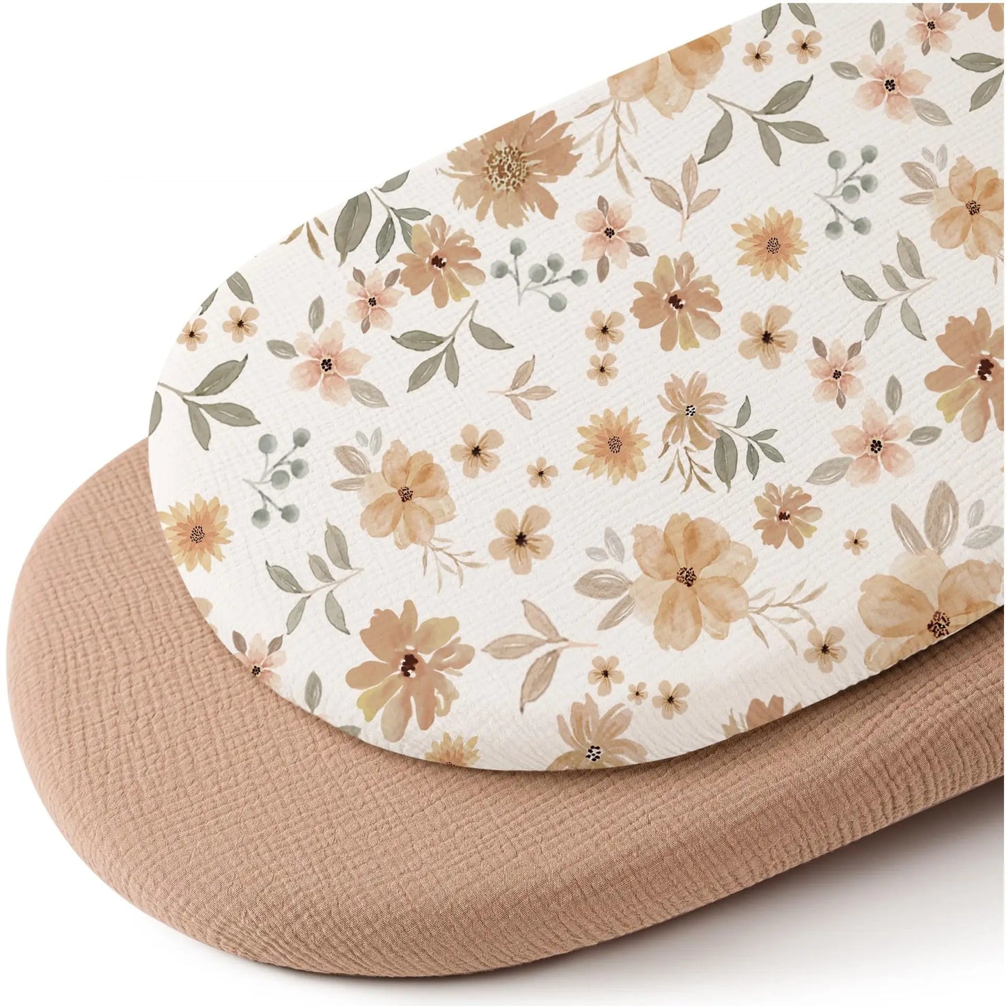 2 Pcs Baby Crib Sheets Breathable Cotton Universal Fit Solid Printing Color Bassinet Infant Bedding Fitted Sheet Sets