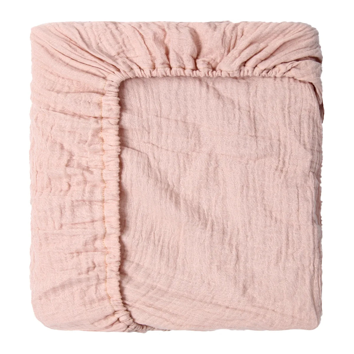 100% Cotton Crinkle Muslin Fitted Crib Sheet for infant baby Soft Breathable Solid Color Baby Bassinet Mattress Cover Bedding
