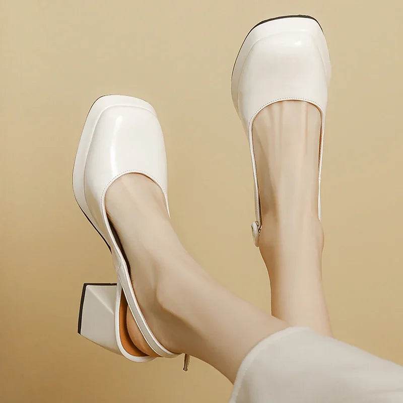 Slingbacks Summer Women Sandals Fashion Black White Pumps Shoes For Girls Elegant High Heels Wedding Shoes Ladies Large Size - AIAZ