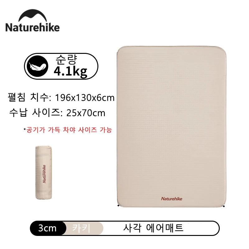 Naturehike 2025 New Self Inflating Air Mattress 6cm Thicken Ultralight Picnic Sleeping Pad Folding Outdoor Camping Air Mat