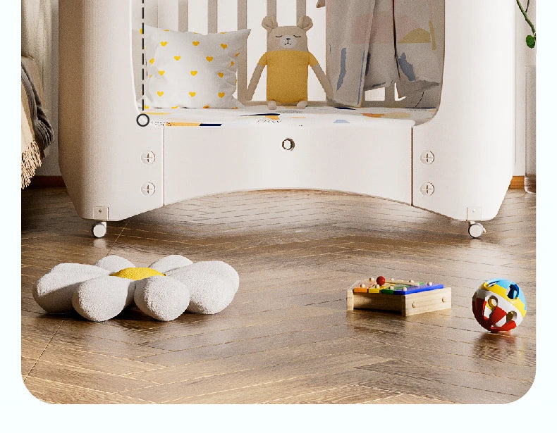 zz Movable Crib Bed Diaper-Changing Table Lifting Multifunctional Children's Bed Cradle Newborn
