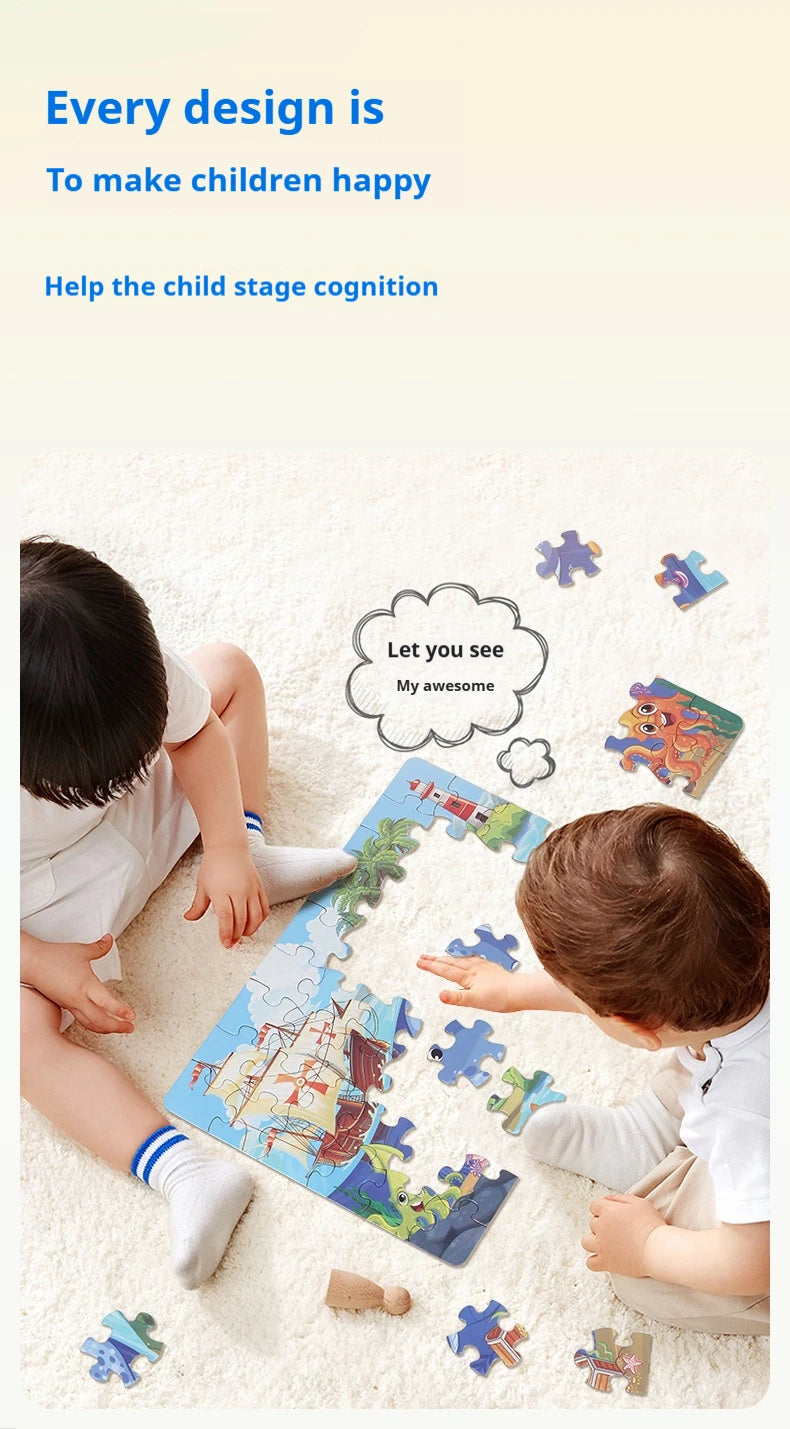 54PCS Kids Puzzle Cute Animal unicorn Cartoon Low Difficulty Drawing Small Challenge Educational Toys Gifts Toddler Baby Toys