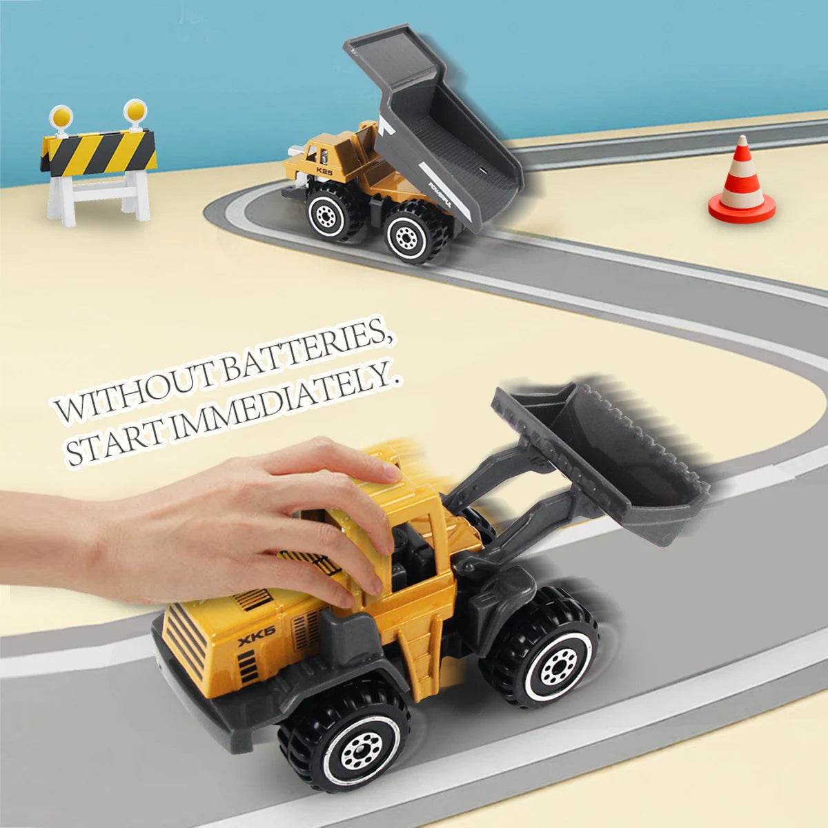6pcs/set Alloy Engineering Truck Toy Car Classic Construction Model Vehicle Loader Tractor Excavator Toys for 3 years Boys Gifts - AIAZ