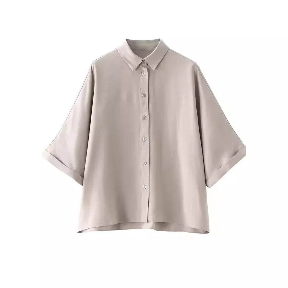 Pajama Style Pants Sets Women 2 Pieces Fashion Oversized Shirts Tops Trousers Women's Suit Two Piece Set Women Outfit - AIAZ