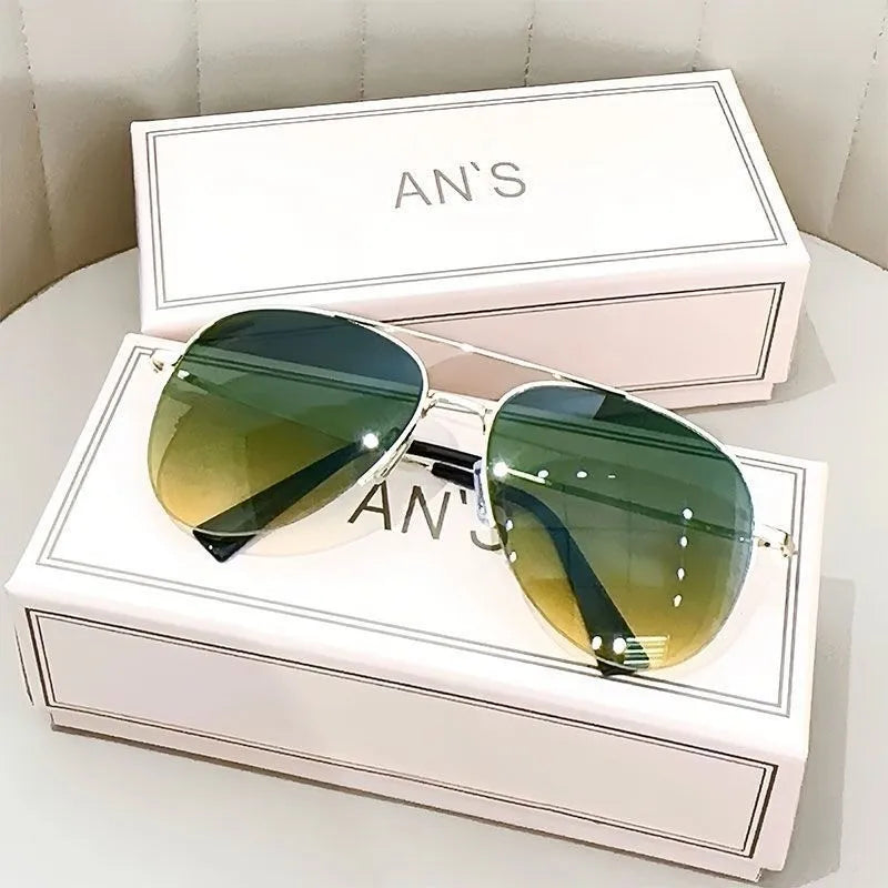 Classic Sunglass for Men Aviator Metal Frame Outdoor Sports Anti-UV Driving Sunglasses Glasses