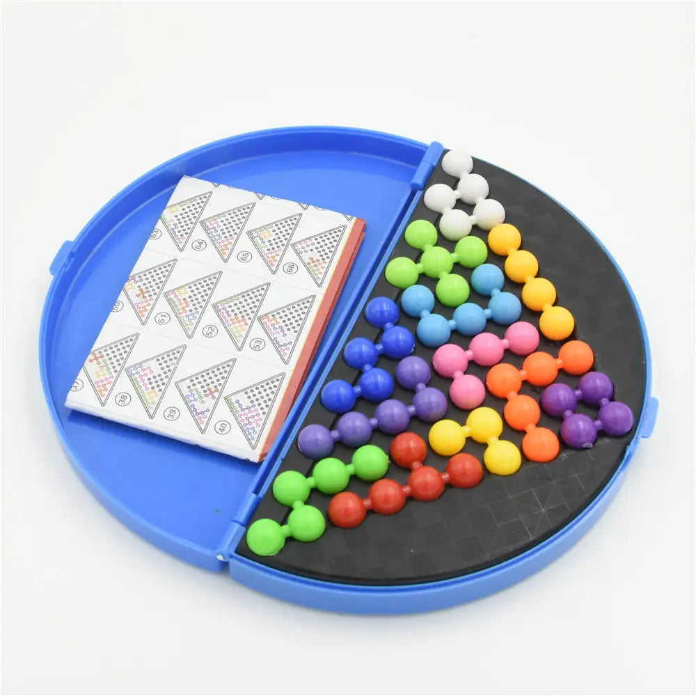 Classic IQ 3D Puzzle Board Game Pyramid Plate with Pearl Beads Children's Logical Thinking Montessori Educational Toy Gift