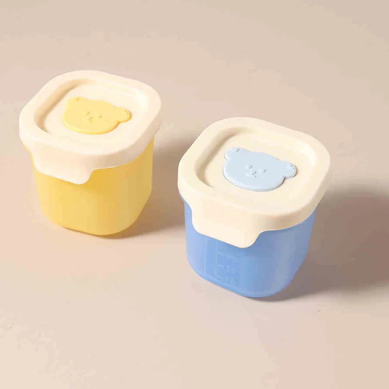 Baby complementary food box storage frozen compartment baby bear silicone mold complementary food packaging box