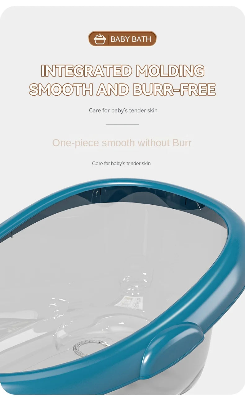 Newborn Baby Bathtub Thickened Plastic Portable Bath Tub for Toddlers Kids Eco-Friendly Transparent Design Big Size