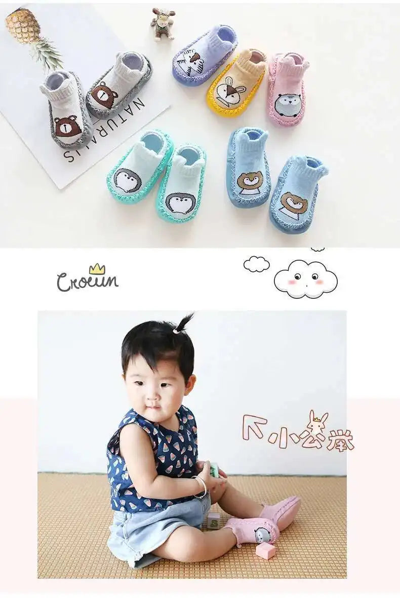 1 Pair Fashion Cute Baby Socks With Rubber Soles Infant Spring Autumn Winter Children Floor Socks Shoes Anti Slip Soft Sole Sock