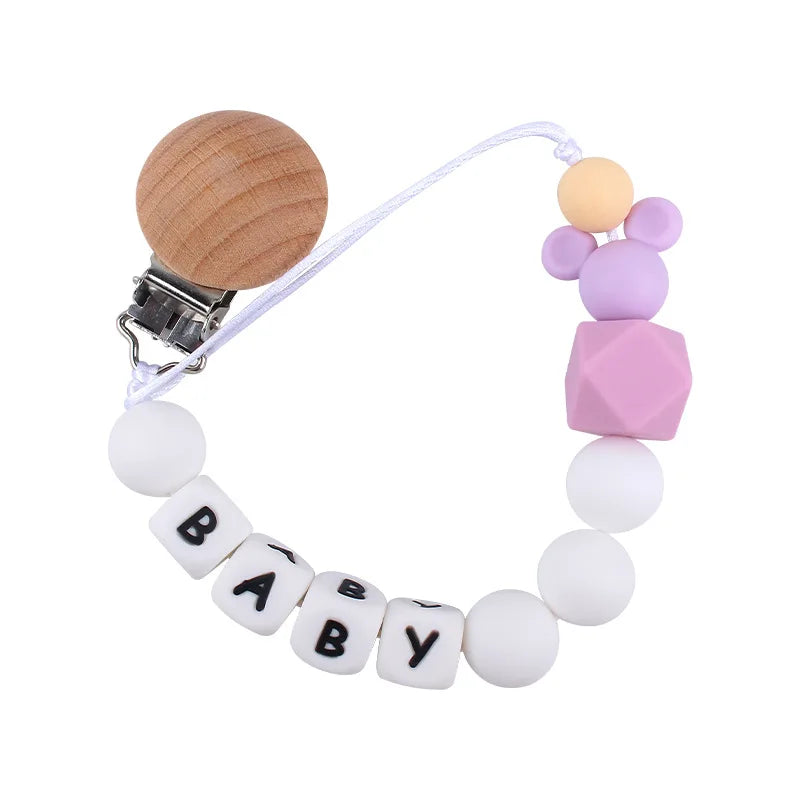 Baby Pacifier Clip Personalize Name Custom Newborn Dummy Nipple Holder Chain Babies Accessories Pendant Teething Toys Chew Gifts