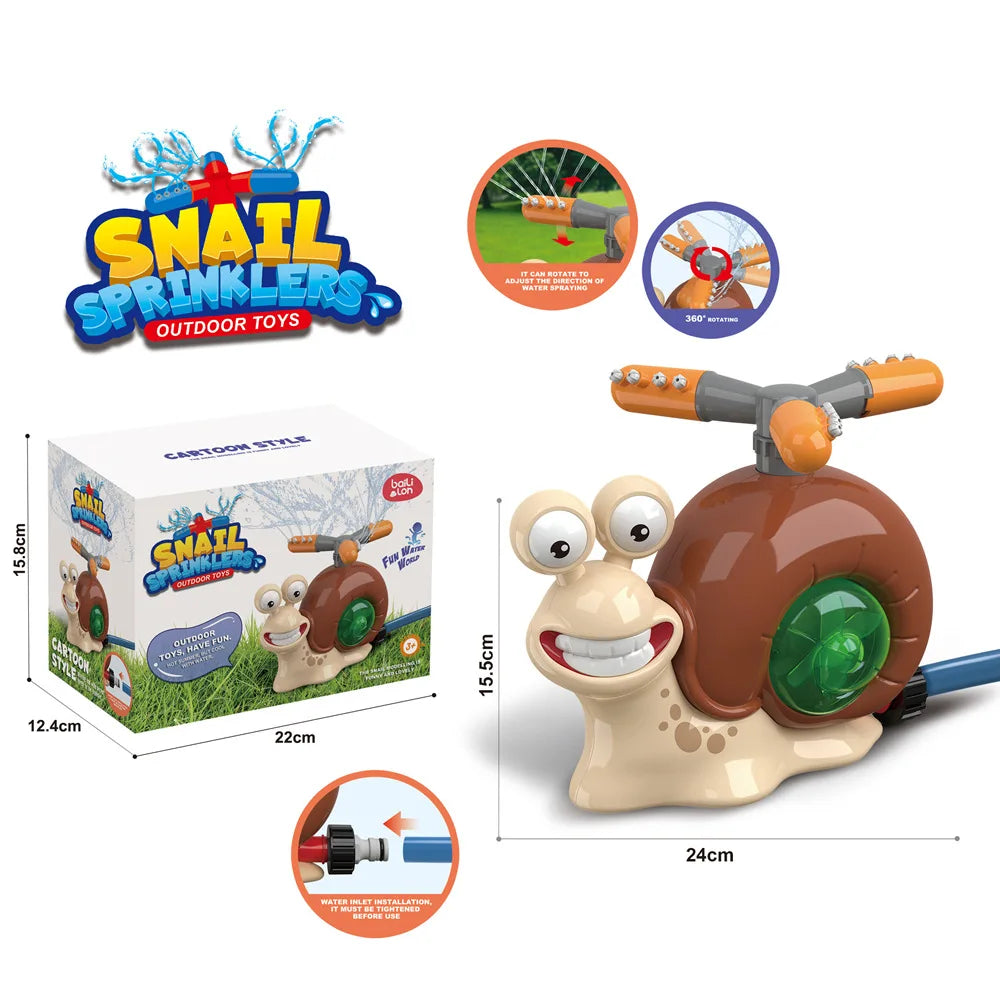 Water Spray Outdoor Toy Snail Sprinkler Backyard Garden Water Toys Summer Yard Cartoon Splash Sprinkler Baby Bath Toy for Kids
