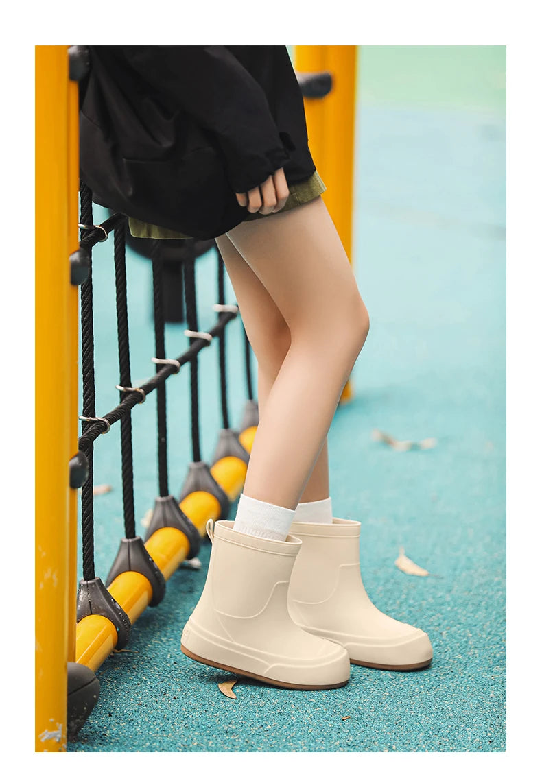 Cute Parent-Child Rain Boots Women's Anti-Slip Waterproof oes Four Seasons Universal Slip-Resistant Rubber Boots