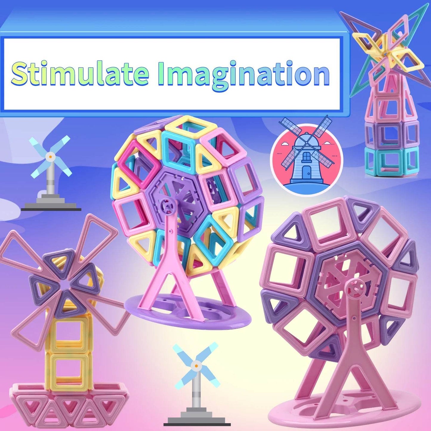 152 Piece Magnetic Building Block Toys Suitable for Boys and Girls Aged 3 Above Magnetic Construction Blocks Birthday Gifts. - AIAZ