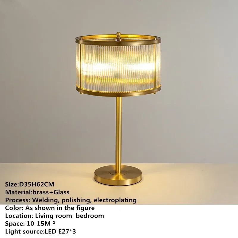 TEMAR Nordic Brass Table Lamp Modern Luxurious Living Room Bedroom LED Originality Desk Light