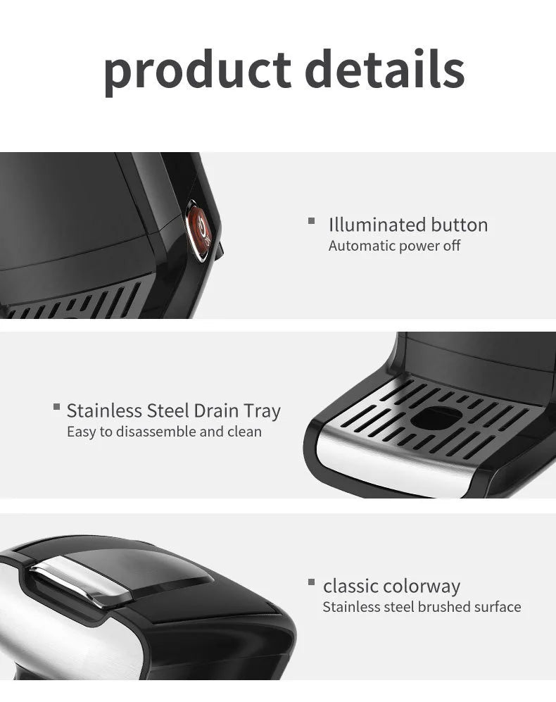 220-240V Household Single Cup 300ML Capsule Coffee Machine Electric Small Capsule Coffee Machine Espresso Drip Coffee