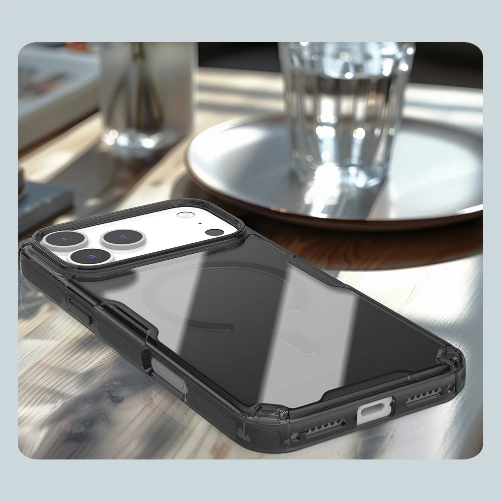 Nillkin For iPhone 17 Pro Max 17 Air 16 Pro Max 17Pro 16Pro Nature Pro Magnetic Transparent TPU Frame Cover Phone Case