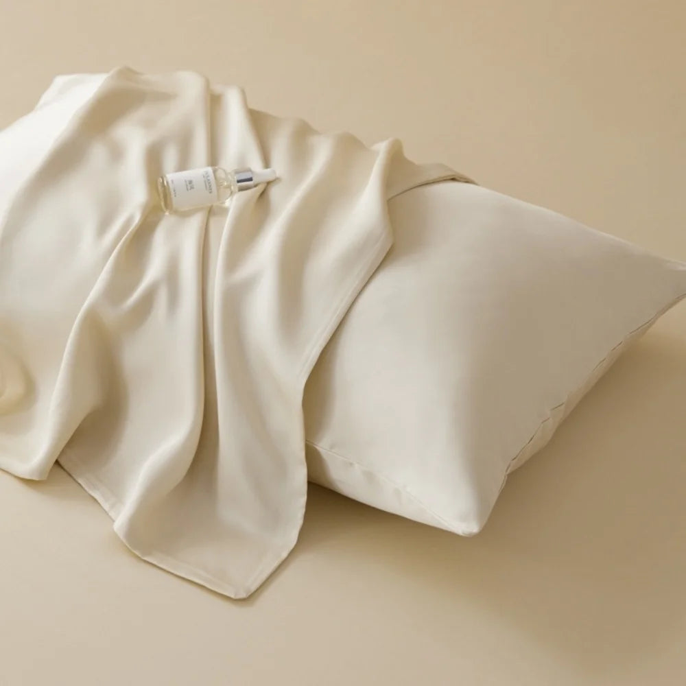 Sondeson 100% Nature Silk Duvet Cover With Pillowcase Healthy Skin Twin Queen King Solid Color Silky Bedding For Sleep Gift