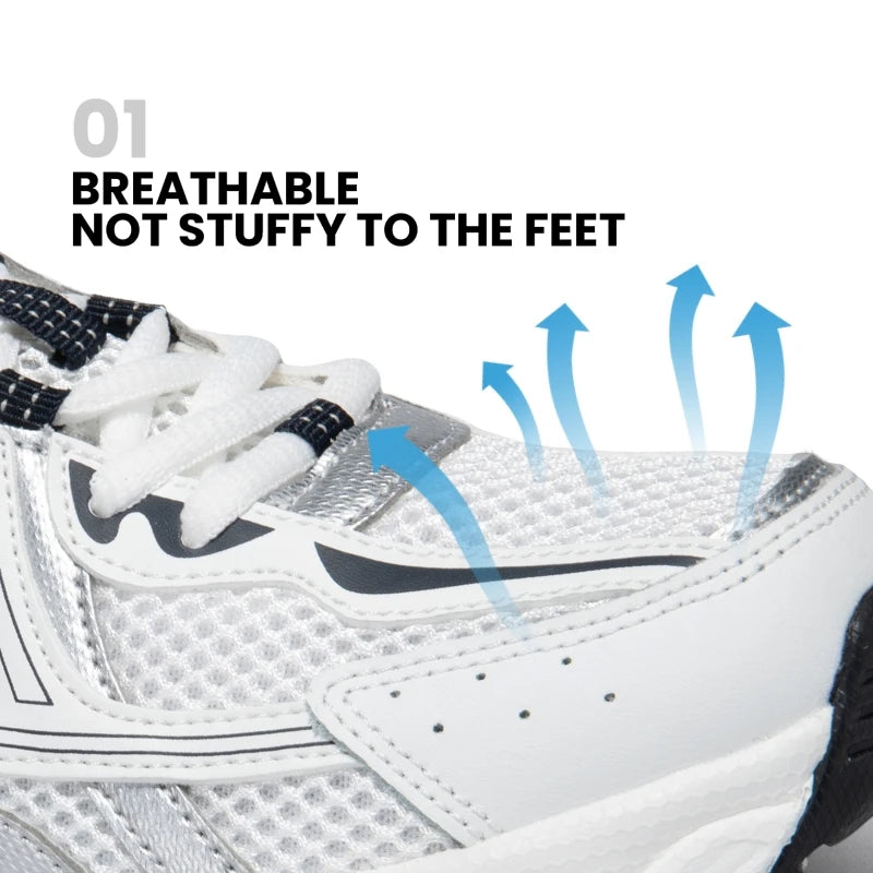 Baasploa Women Sports Shoes Outdoor Breathable Non-slip Jogging Sneakers Female Lightweight Mesh Lace-up Retro Running Shoes