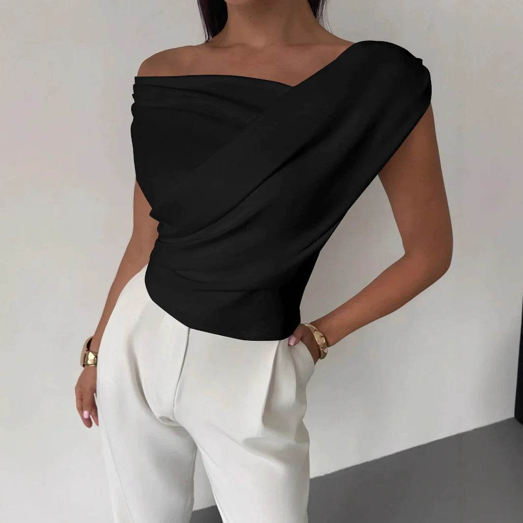 Fashion Tops Tee Woman Solid Sleeveless Shirts Ladies Camisas Mujer Summer Casual Sexy Blouse Shirt Women Clothing Blusas - AIAZ