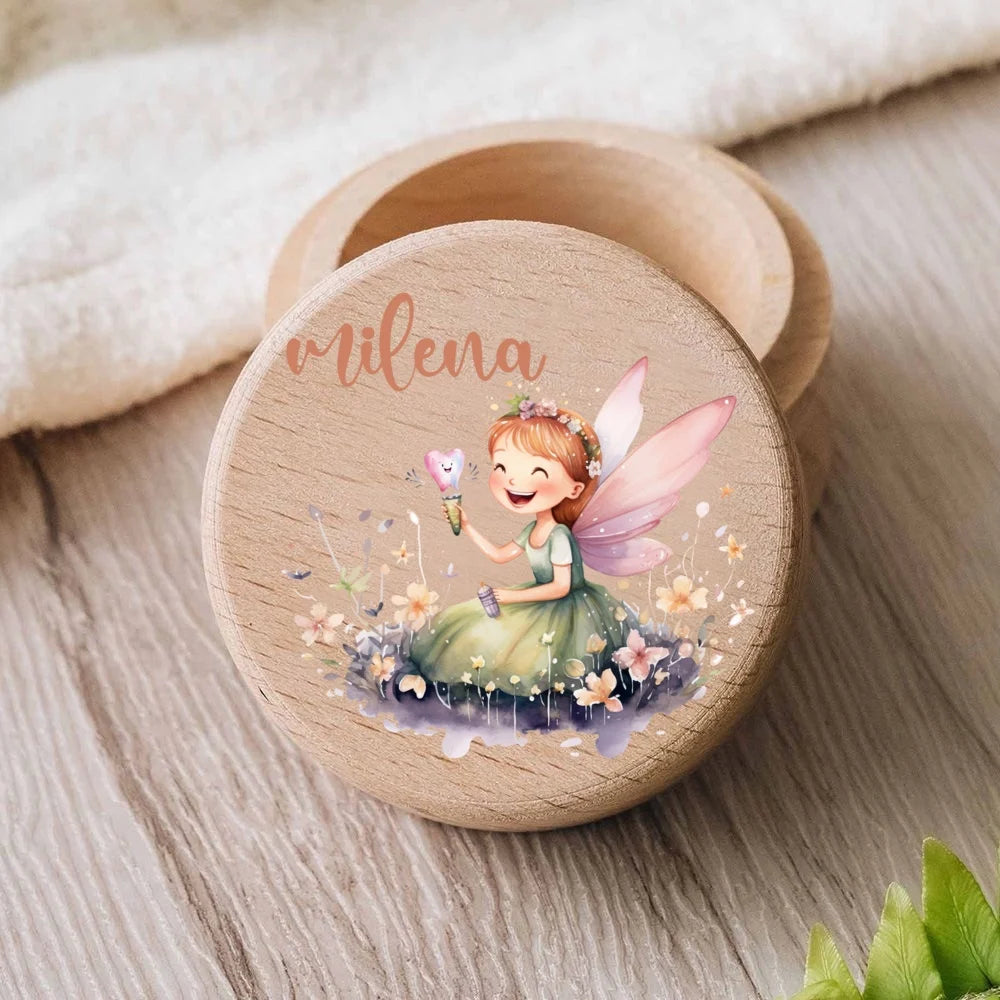 Personalised Custom Name Girls Tooth Fairy Box Milk Teeth Storage Collect Teeth Umbilical Save Case Keepsake Baby Shower Gift