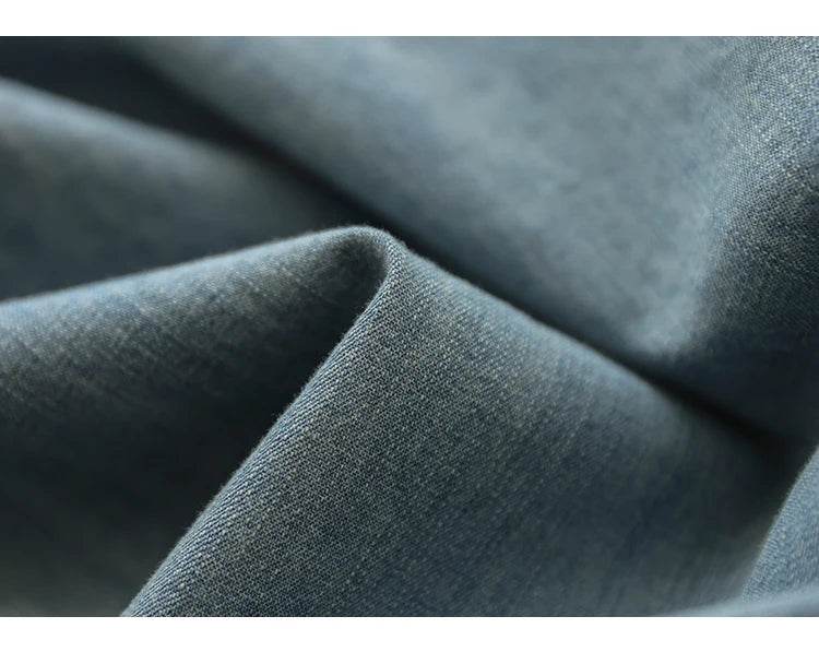 8215 Summer Trendy Wide Leg Jeans Skirts For Women New Design Straight Loose Casual Solid Color Elastic High Waist Denim Pants - AIAZ