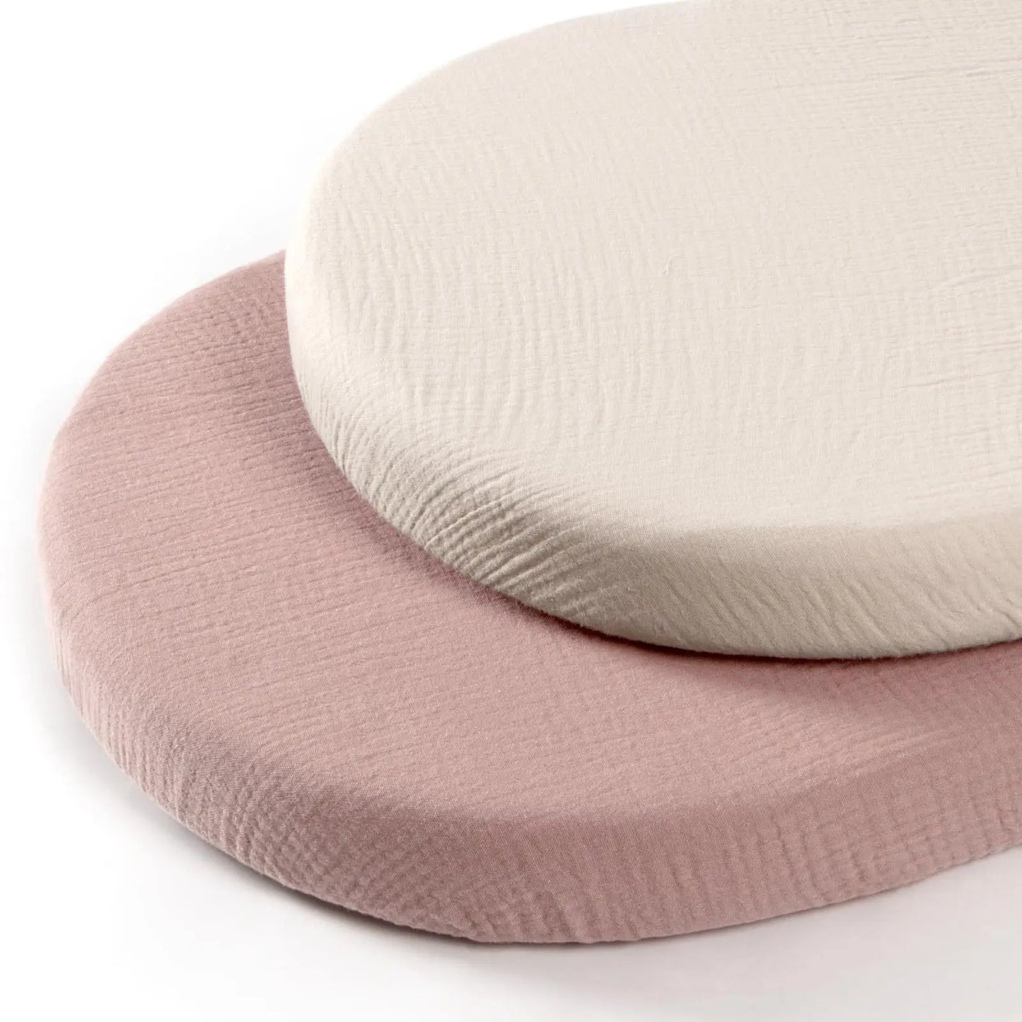 2 Pcs Baby Crib Sheets Breathable Cotton Universal Fit Solid Printing Color Bassinet Infant Bedding Fitted Sheet Sets