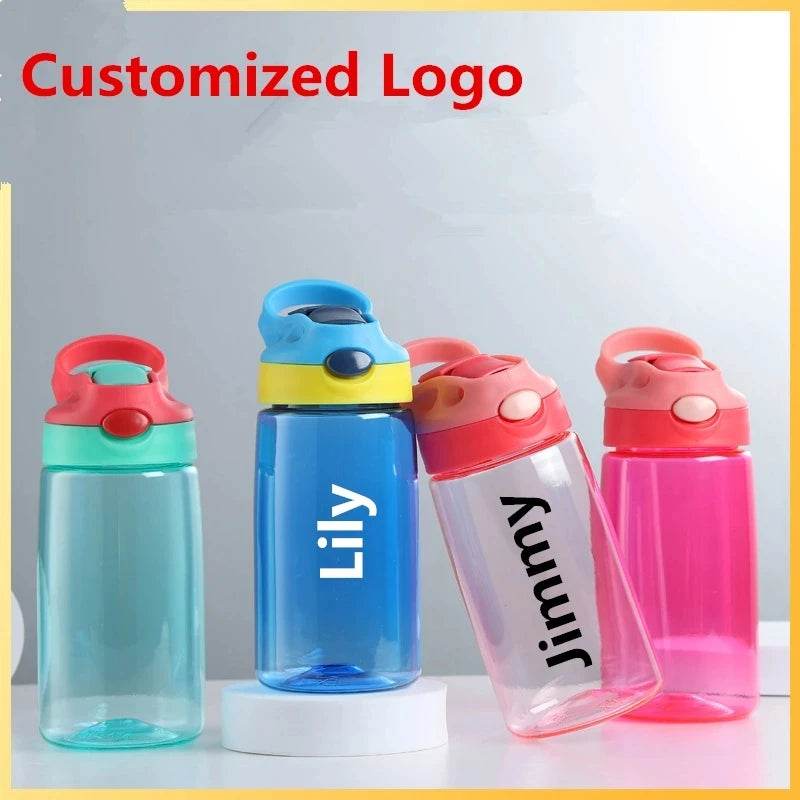 DIY Children Water Bottles Portable 480ML Personalized Outdoor Safety Plastic Drinking Cup For Birth Gift Free Customize Names - AIAZ