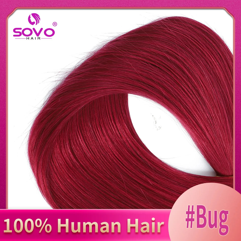 SOVO 100 Strands Nano Rings Human Hair Extensions Natural Blonde Micro Bead Loop Pre Bonded Remy European Straight Hair