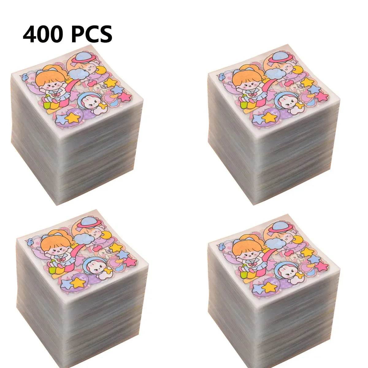 100 PCS Kawaii Stationery Stickers Back to School Supplies Adhesive Paper Cartoon Pattern Decoration Aesthetic DIY Scrapbook - AIAZ