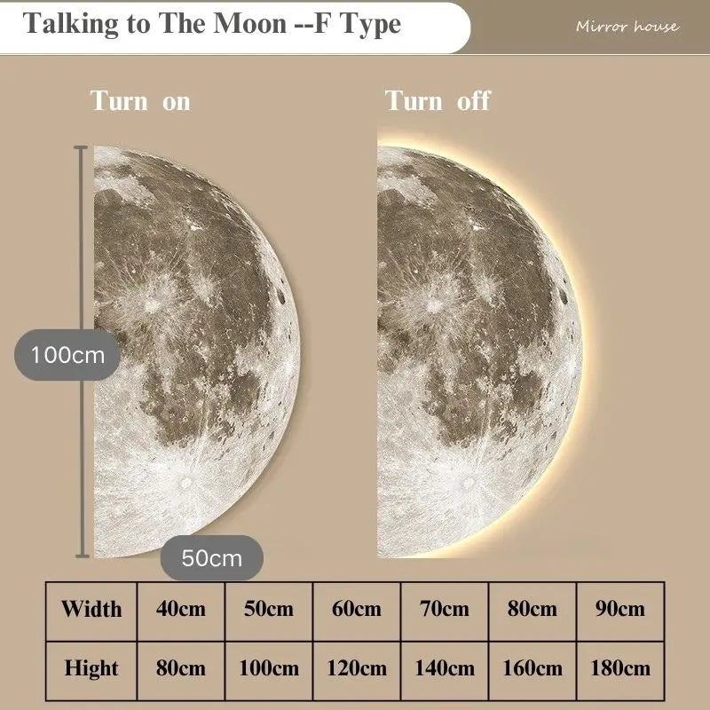 Remote Control Dimming Wall Painting Lamp Creative Minimalist Living Room Background Wall Decor LED Moon Painting Wall Lights