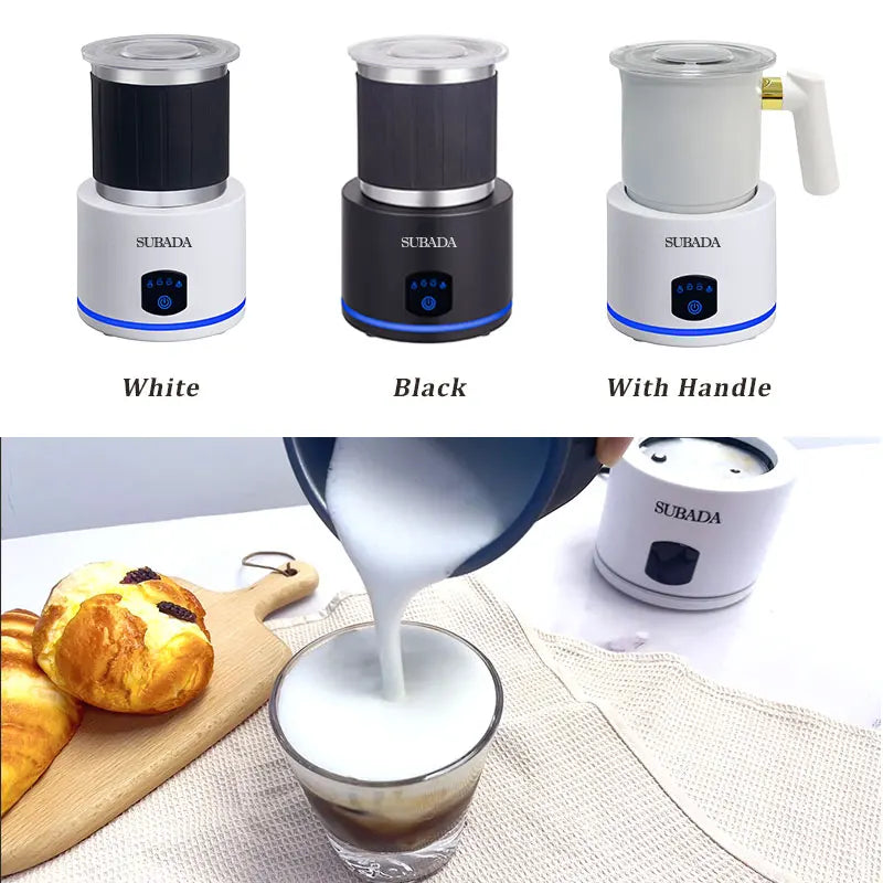 SUBADA Home Appliances 4 in 1 Electric Milk Frother Large Capacity Electric Milk Steamer for Hot and Cold Milk Froth Warmer