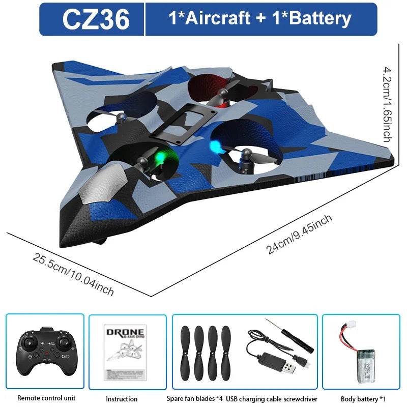 RC Aircraft EPP Foam Stunt Glider Electric Fighter Remote Control Airplane Fall Resistant Plane Toys for Boys Kids CZ01 CZ63 - AIAZ
