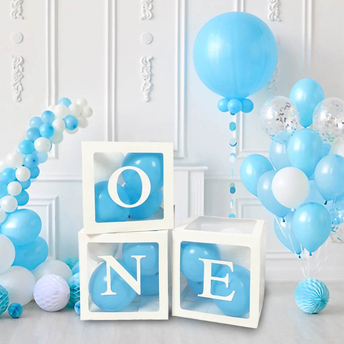 Letter Balloon Box First 1st Birthday Party Decor Kids Girl Boy Baby Shower One 1 Year Old birthday Decor Wedding Party Supplies - AIAZ