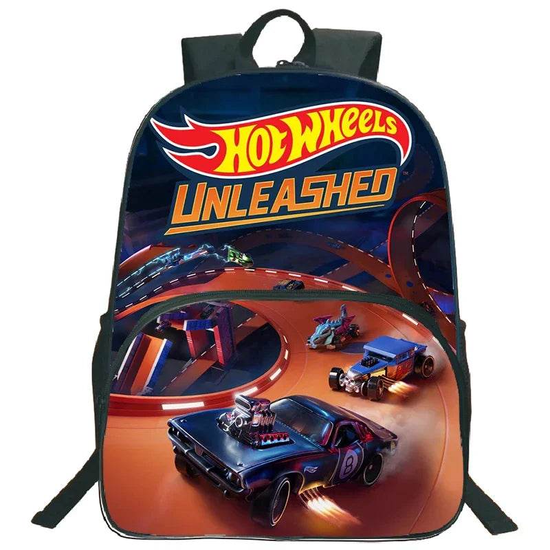 Hot Wheels Let's Race Print Backpack 3pcs Set Boys Girl Child School Bookbag Large Capacity Student Backpack Back to School Gift - AIAZ