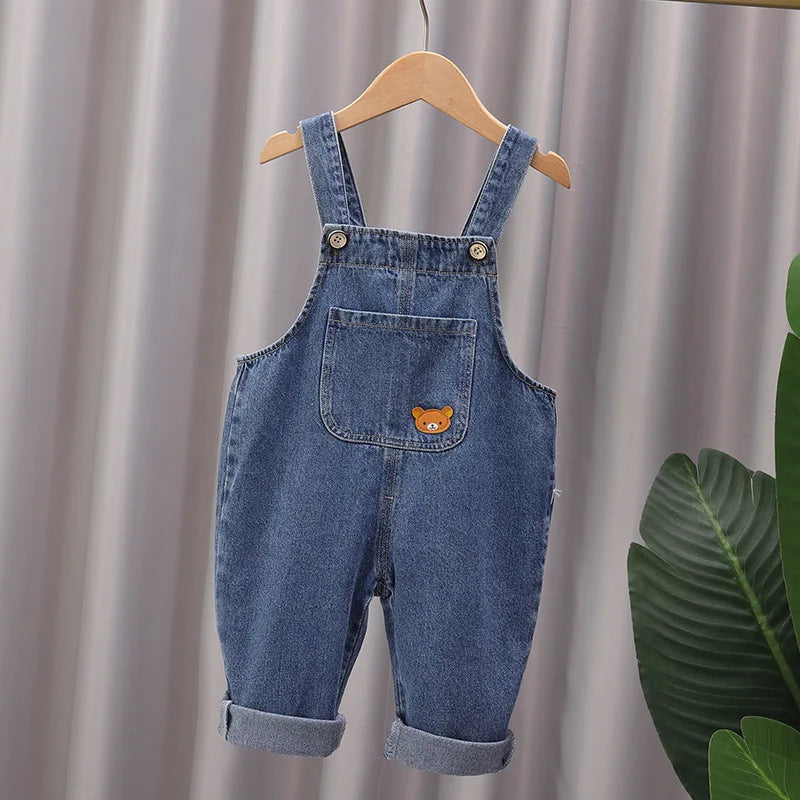 Soft Cotton Baby Boys Overalls Spring Autumn Kids cartoon Long Pants Casual Girls Jumpsuits Children Clothes SuspenderTrousers