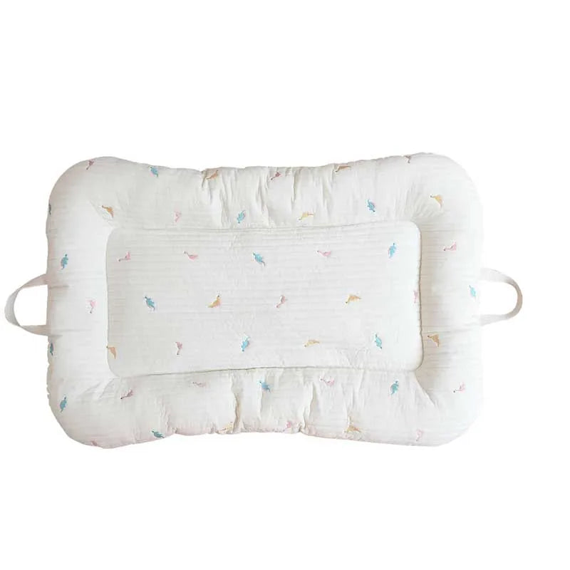 Cartoon Embroidery Bear Sleeping Nest for Baby Bed Crib with Pillow Travel Playpen Cot Infant Toddler Infant Cradle Mattress