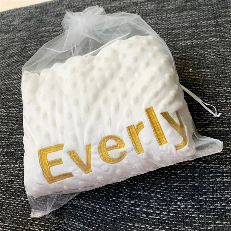 Personalized Bubble Minky Fleece Baby Blanket with Name DIY Custom Toddler Crib Stroller Blanket For Newborn Baby Birthday Gift
