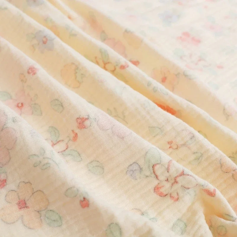 Baby Cotton Muslin Swaddle Blanket Floral/Animal Print Stroller Blanket Infant Diaper Newborn Receiving Blanket