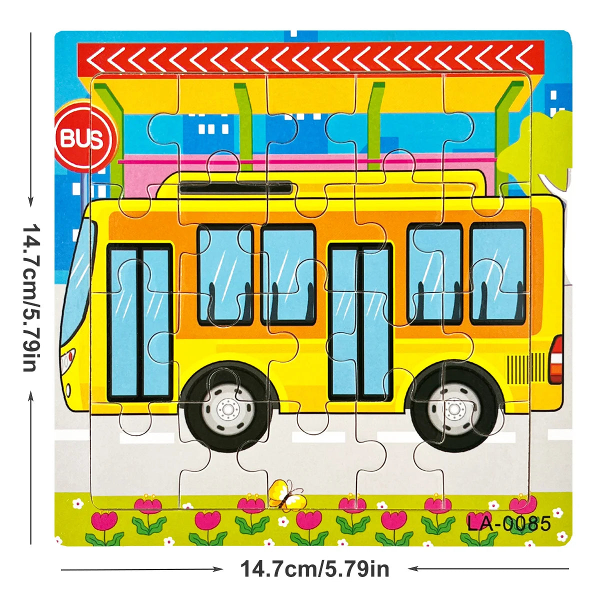 1pc 14.7cm/5.79in Wooden Jigsaw Puzzle Transportation Vehicle Marine Animal Style Puzzles Game Kids Educational Toy for Children