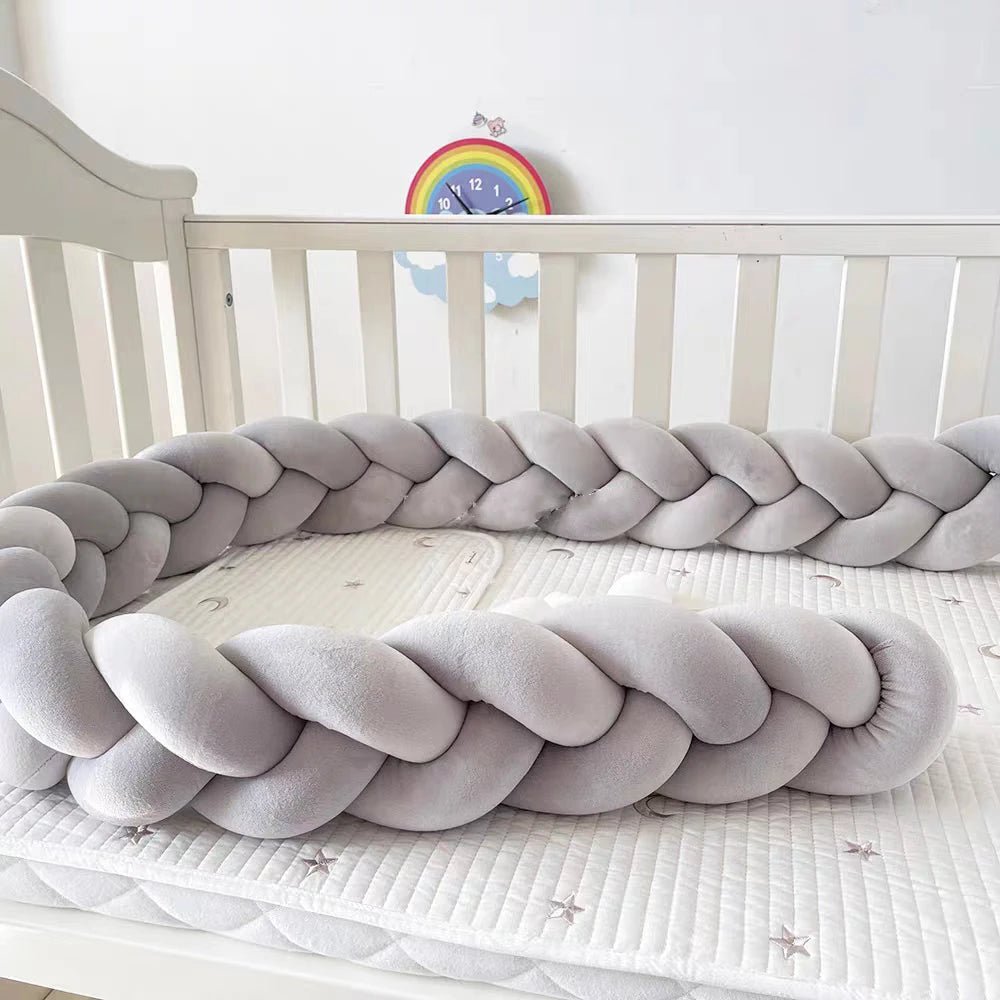 Infant Bebe 1-4M Crib Protector Cot Bumper Bed Braid Knot Pillow Cushion 3 Shares Baby Room Deco Bedding Accessory