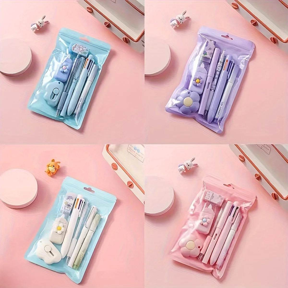 7pcs/set Cute School Supplies Gift Box - Durable and Diverse Stationery Set, Suitable for Students to Use - AIAZ