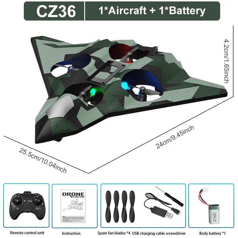 RC Aircraft EPP Foam Stunt Glider Electric Fighter Remote Control Airplane Fall Resistant Plane Toys for Boys Kids CZ01 CZ63 - AIAZ
