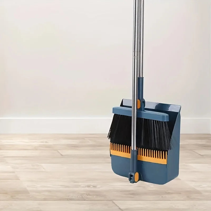 Foldable Household Broom And Dustpan Set Durable Sweeping Tools with Long Handle for Home Office School Dorm - Cleaning Set