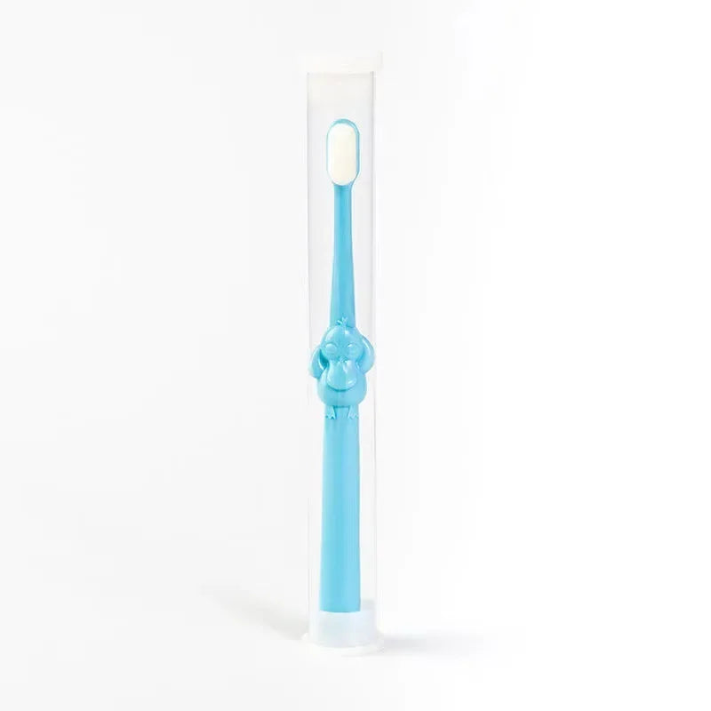 Baby Silicone Toothbrush Cartoon Handle Safety Suction Cup Toothbrush for Children Toddler Teeth Brush Dental Care 2-12 Years