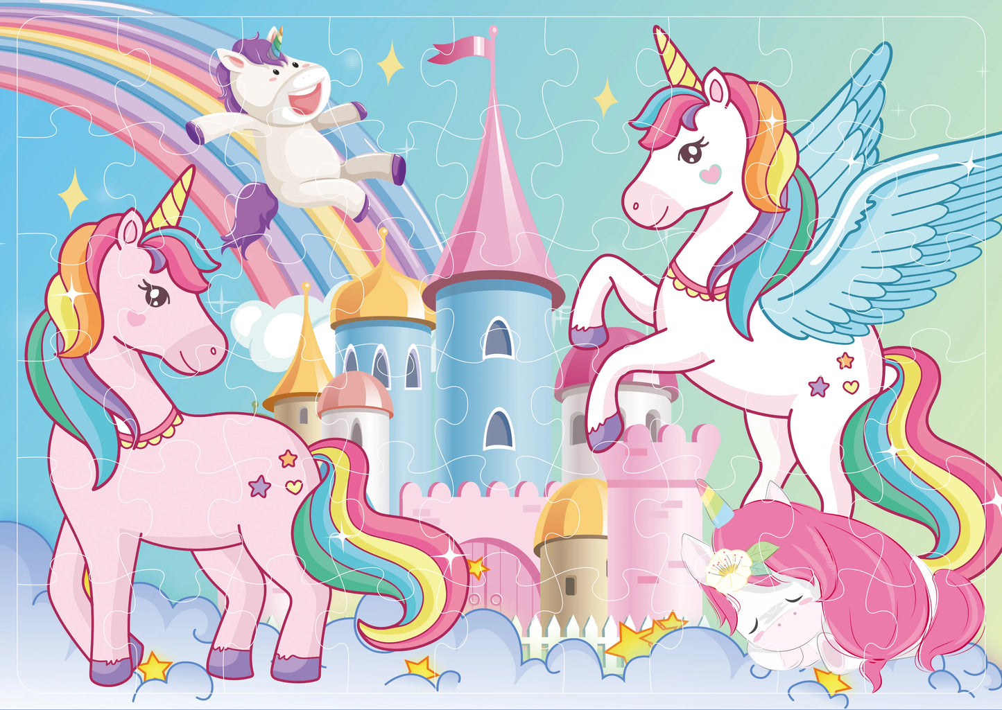 54PCS Kids Puzzle Cute Animal unicorn Cartoon Low Difficulty Drawing Small Challenge Educational Toys Gifts Toddler Baby Toys