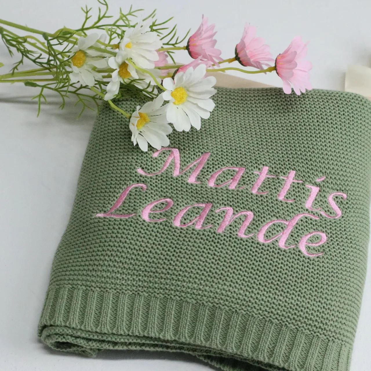 Personalized Name Baby Knitted Blanket Set Infant Cotton Blanket with Soft Comforter Toy&Percifer Baby Shower Gifts Bith Gift